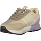 Chic Beige Lace-Up Sneakers with Logo Detail