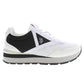 Elegant White Lace-Up Sneakers with Logo Accent