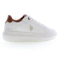 Chic White Lace-Up Sports Sneakers with Logo Detail
