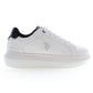 Chic White Lace-Up Sneakers with Logo Detail