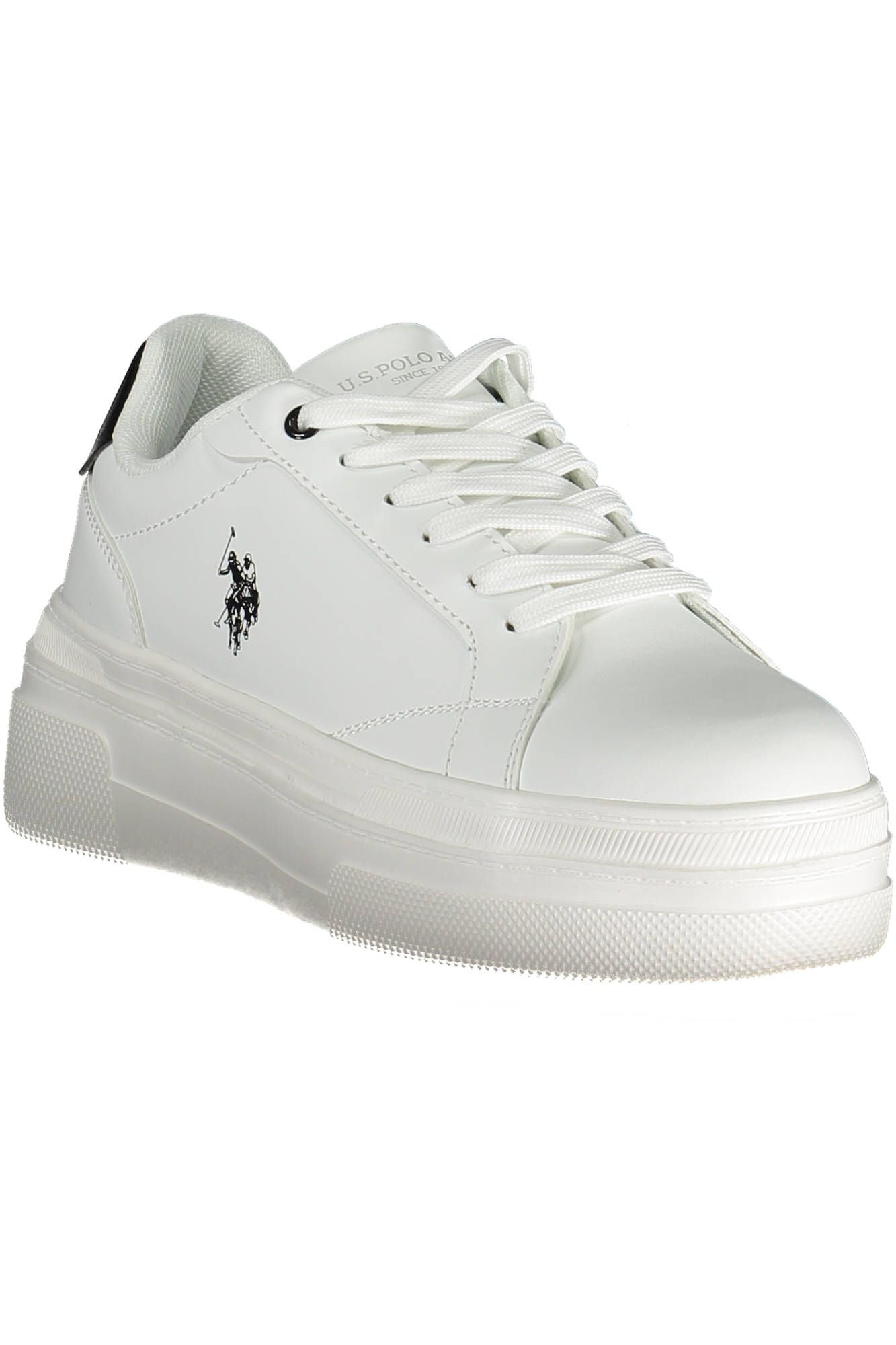 Elegant White Lace-Up Sports Sneakers