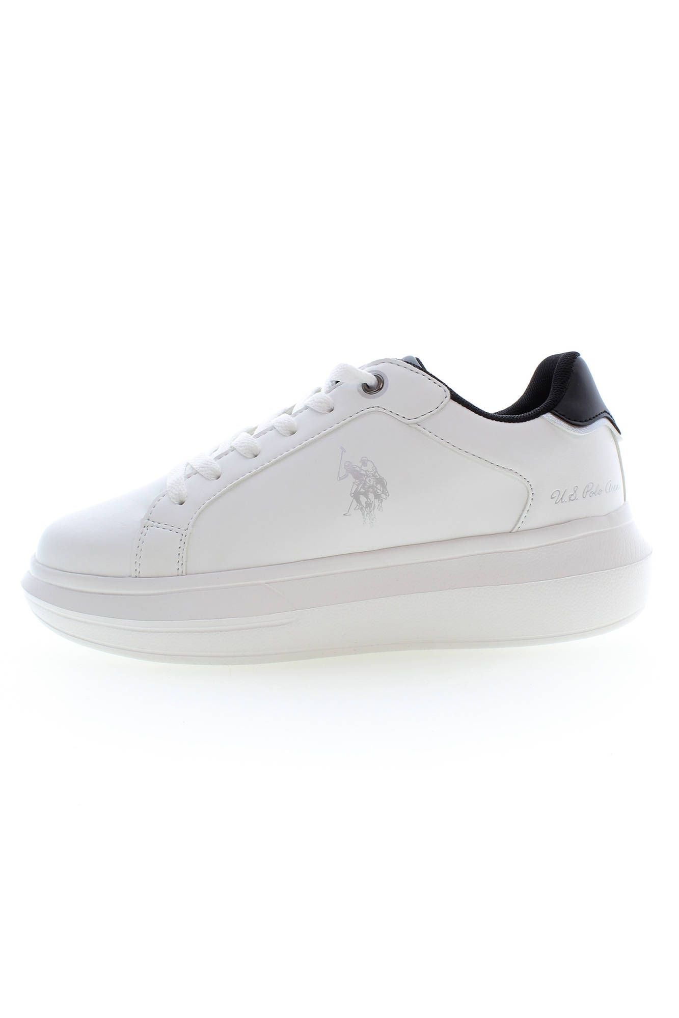 Chic White Lace-Up Sneakers with Logo Detail