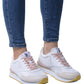 Chic White Lace-Up Sneakers with Logo Detail