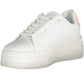 Elegant White Lace-Up Sports Sneakers