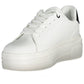 Elegant White Lace-Up Sports Sneakers
