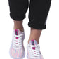 Chic White Lace-Up Sneakers with Logo Accent