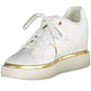Chic White Lace-Up Sneakers with Logo Detail
