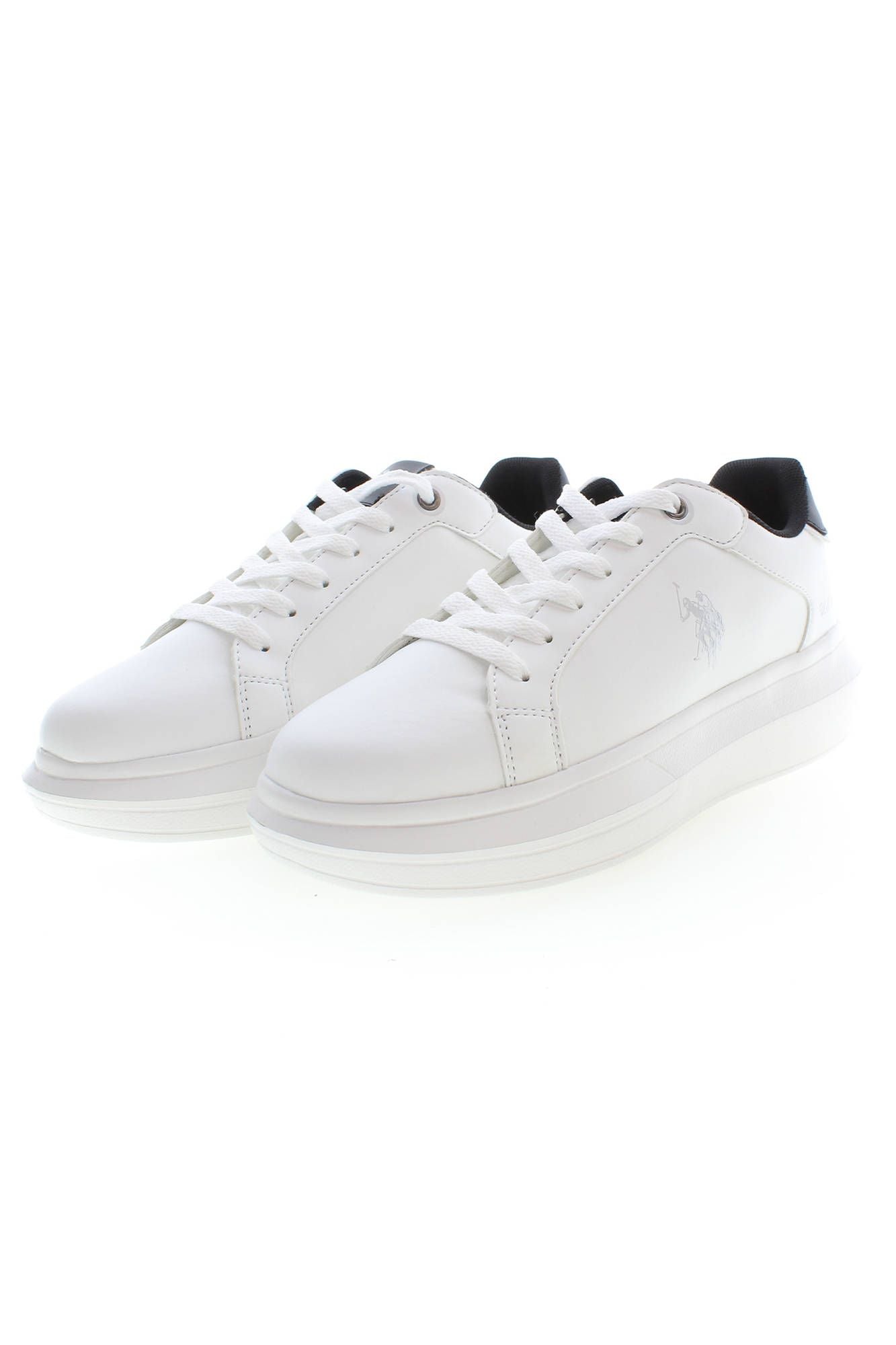 Chic White Lace-Up Sneakers with Logo Detail