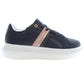 Chic Blue Lace-Up Sneakers with Logo Detail