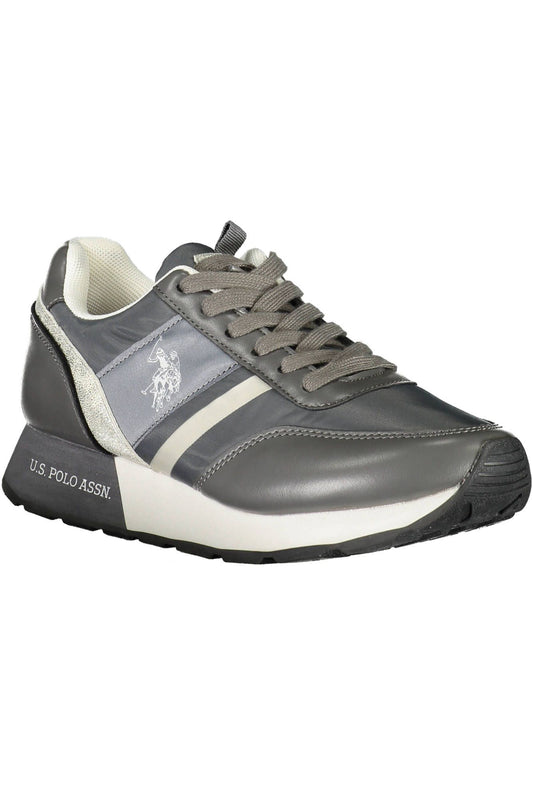 Sleek Gray Lace-Up Sports Sneakers