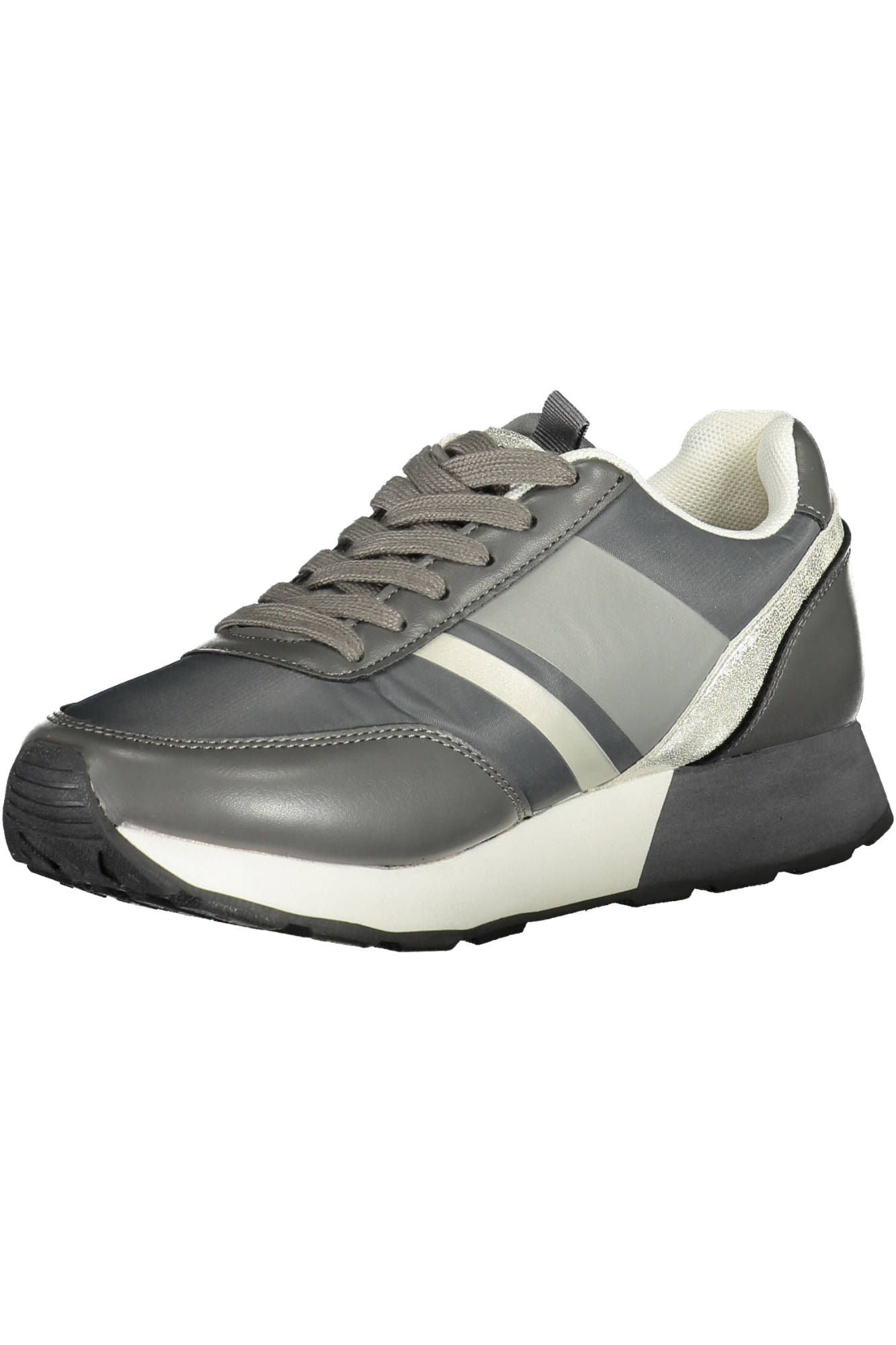 Sleek Gray Lace-Up Sports Sneakers