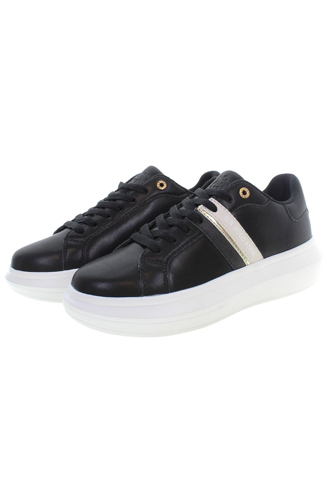 Chic Black Lace-Up Sneakers with Logo Detail