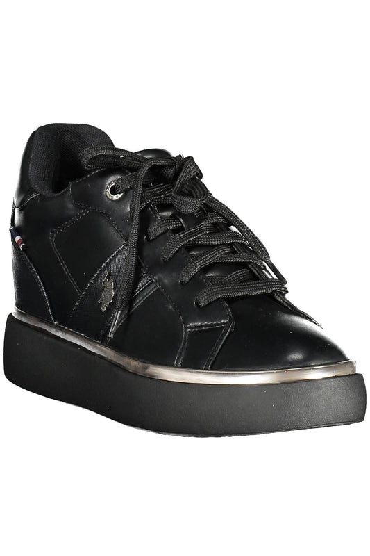 Chic Black Lace-Up Sneakers with Logo Detail