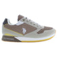 Beige Lace-Up Sneakers with Contrast Detailing