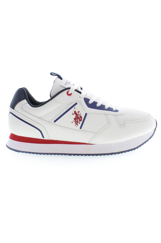 Sleek White Sports Sneakers with Logo Detail