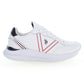 Elegant White Lace-Up Sports Sneakers