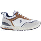 Elegant White Sports Sneakers with Contrasting Accents
