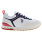 Sleek White Lace-Up Sports Sneakers