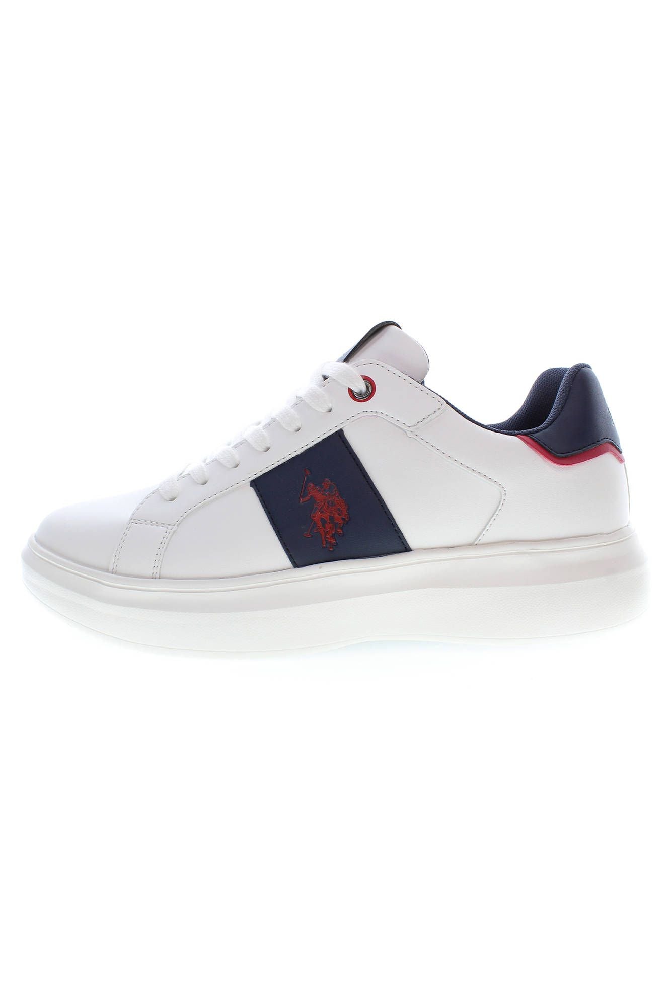 Chic White Lace-Up Sports Sneakers With Logo Detail