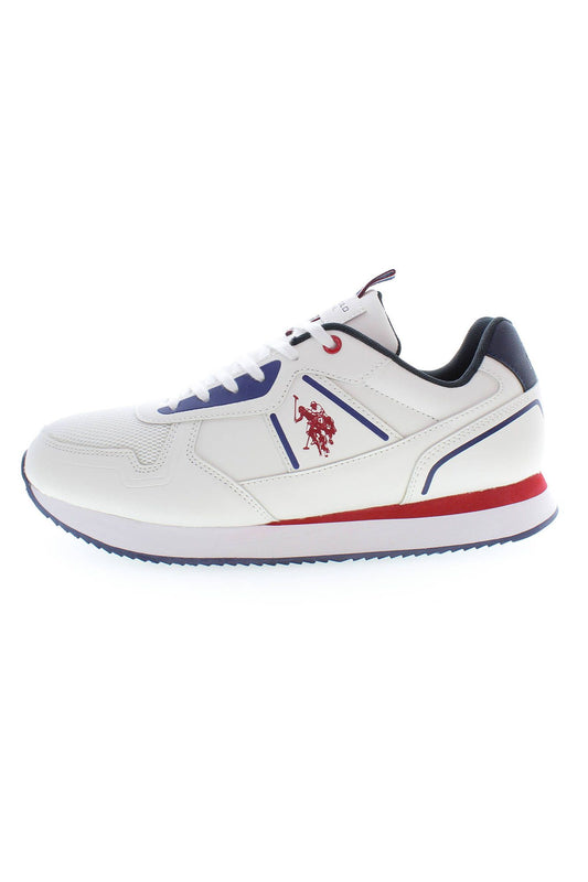 Sleek White Sports Sneakers with Logo Detail