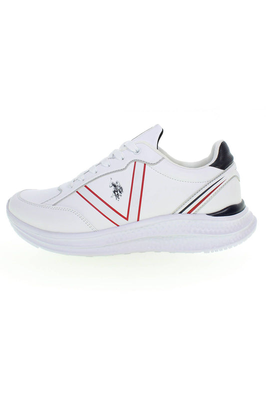 Elegant White Lace-Up Sports Sneakers