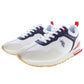 Sleek White Lace-Up Sports Sneakers