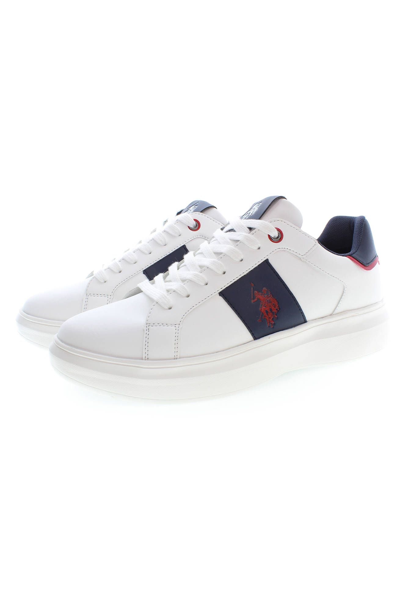 Chic White Lace-Up Sports Sneakers With Logo Detail