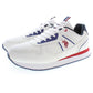 Sleek White Sports Sneakers with Logo Detail