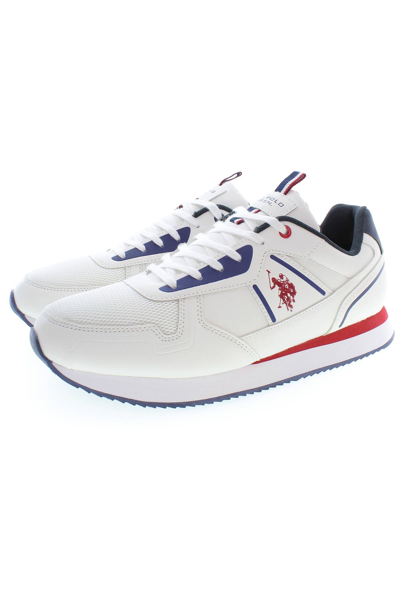 Sleek White Sports Sneakers with Logo Detail