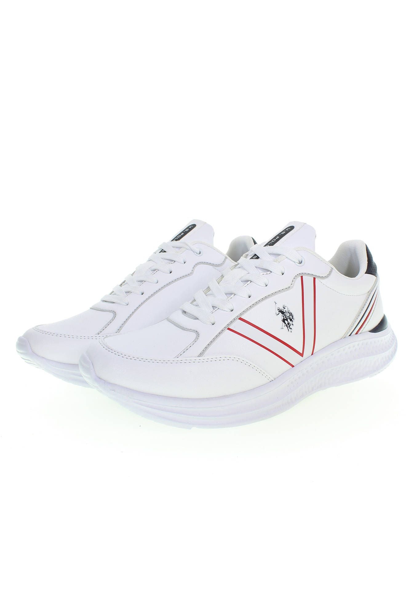 Elegant White Lace-Up Sports Sneakers