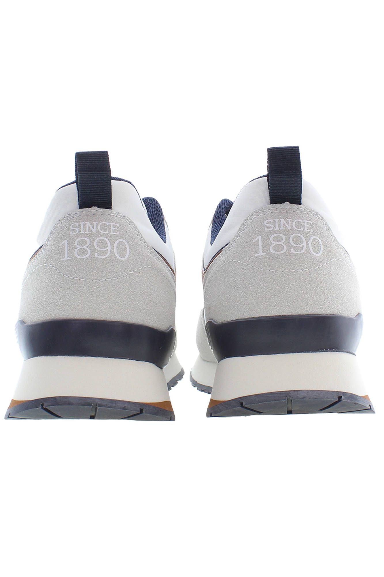 Elegant White Sports Sneakers with Contrasting Accents