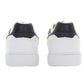 White Lace-Up Sneakers with Contrast Accents
