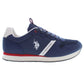 Sleek Blue Lace-Up Sports Sneakers