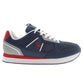 Sleek Blue Sports Sneakers with Contrasting Accents