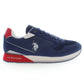 Blue Casual Sneakers with Contrasting Logo