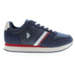 Blue Lace-Up Sneakers with Contrast Details