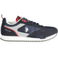 Blue Contrasting Lace-up Sports Sneakers