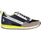Chic Blue Lace-Up Sport Sneakers with Logo Detail
