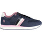 Blue Lace-Up Sports Sneakers with Logo Accent