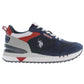 Sporty Blue Lace-Up Sneakers with Logo Detail
