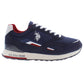 Sleek Blue Sporty Sneakers With Contrasting Laces