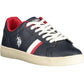 Chic Blue Eco-Leather Lace-Up Sneakers