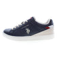 Sleek Blue Sports Sneakers with Logo Detail