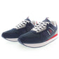 Sleek Blue Sports Sneakers with Contrasting Accents