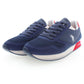 Blue Casual Sneakers with Contrasting Logo