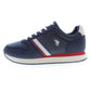Blue Lace-Up Sneakers with Contrast Details