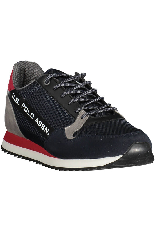 Sleek Blue Lace-Up Sports Sneakers