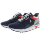 Sporty Blue Lace-Up Sneakers with Logo Detail