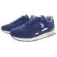 Sleek Blue Lace-Up Sporty Sneakers