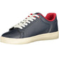 Chic Blue Eco-Leather Lace-Up Sneakers